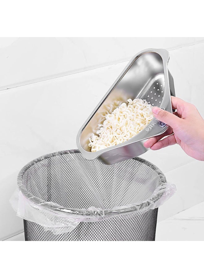 Stainless Steel Sink Strainer Basket Triangle Sink,Triangle Sink Drainer Basket for Sink Food Strainer or Storage Rack (silver) - Image 5
