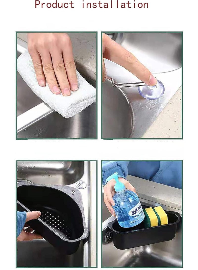 Stainless Steel Sink Strainer Basket Triangle Sink,Triangle Sink Drainer Basket for Sink Food Strainer or Storage Rack (silver) - Image 4