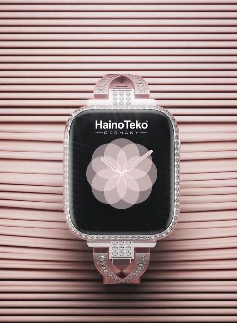 Haino Teko Germany 8 Mini Full Screen AMOLED Display Ladies Smart Watch With 3 Pair Straps and Wireless Charger - Image 4
