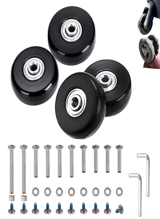 EVARSOL 40mm Set of 4 Luggage Suitcase Replacement Wheels for Trolley Case Travel Bags Caster Inline Roller Skating Roller Swivel Rubber Rollers Bearings Casters Repair Kits with Axles 30mm&35mm&60mm - Image 1