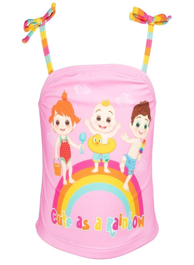 CoComelon JJ Tomtom Yoyo Infant Baby Girls Tankini Top Swimsuit & Swim Bikini Bottom Pink 18 Months - Image 3