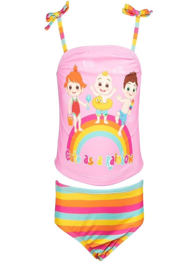CoComelon JJ Tomtom Yoyo Infant Baby Girls Tankini Top Swimsuit & Swim Bikini Bottom Pink 18 Months - Image 1