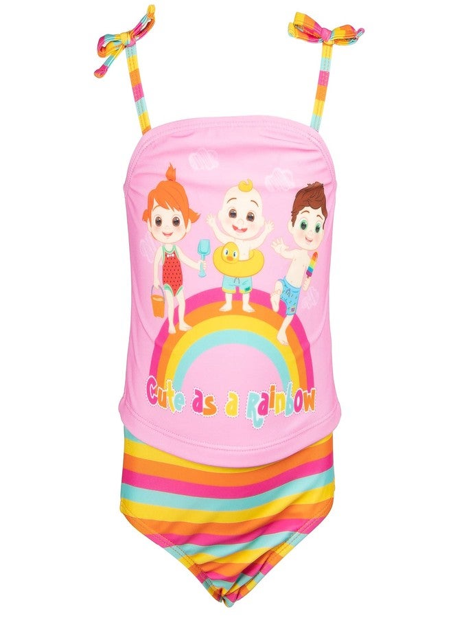 CoComelon JJ Tomtom Yoyo Infant Baby Girls Tankini Top Swimsuit & Swim Bikini Bottom Pink 18 Months - Image 2