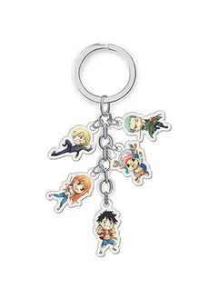 One Piece Keychain, Anime Figure Roronoa Zoro Luffy Keychains Anime Keychains Acrylic Keychains Double-Sided Pattern