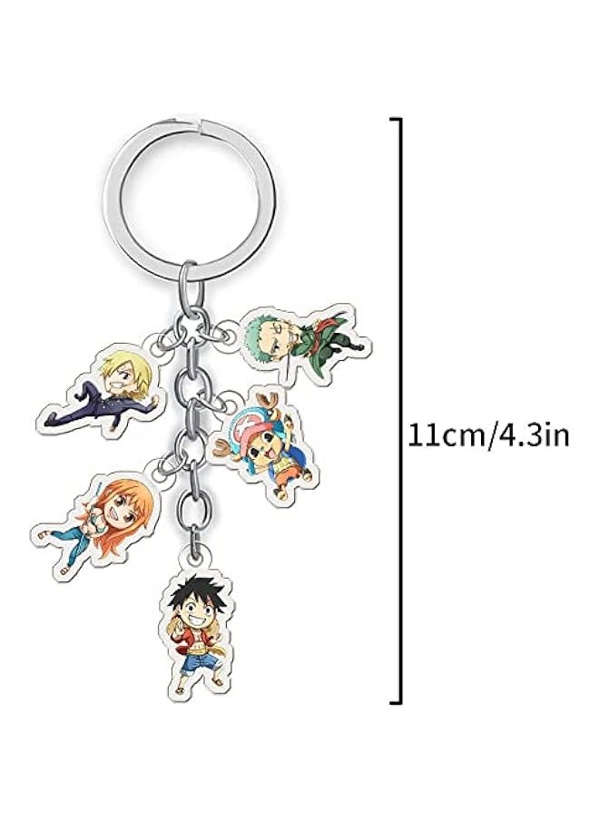 Generic - One Piece Keychain, Anime Figure Roronoa Zoro Luffy Keychains Anime Keychains Acrylic Keychains Double-Sided Pattern - Image 1