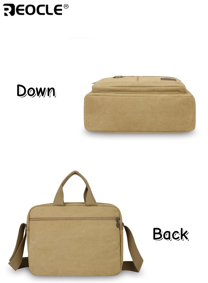 ريوكل حقيبة عمل رجالية من القماش المتين متعدد السحابات واسعة ومناسبة للحمل باليد أو على الكتف مزودة بجيوب منظمة للاستخدام اليومي في التنقلات والمكتب - Image 4