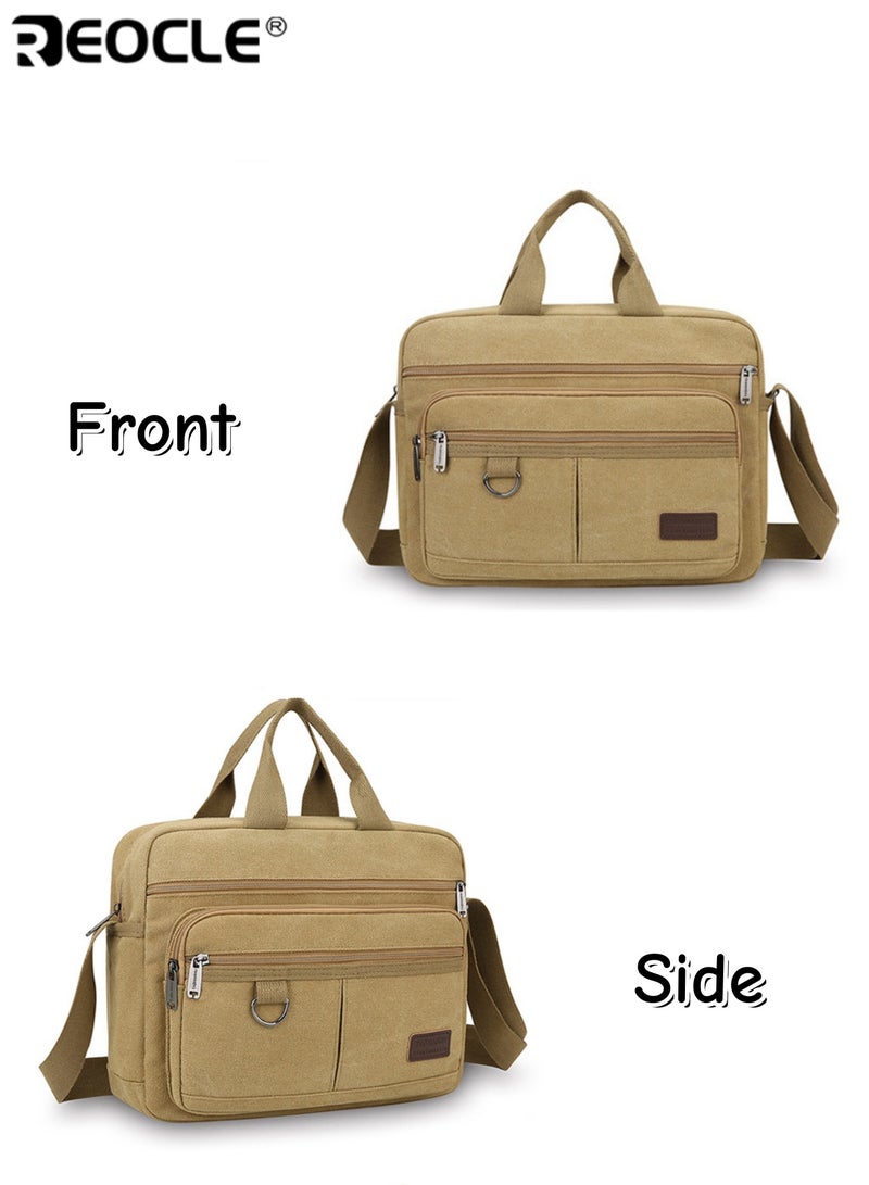 ريوكل حقيبة عمل رجالية من القماش المتين متعدد السحابات واسعة ومناسبة للحمل باليد أو على الكتف مزودة بجيوب منظمة للاستخدام اليومي في التنقلات والمكتب - Image 3