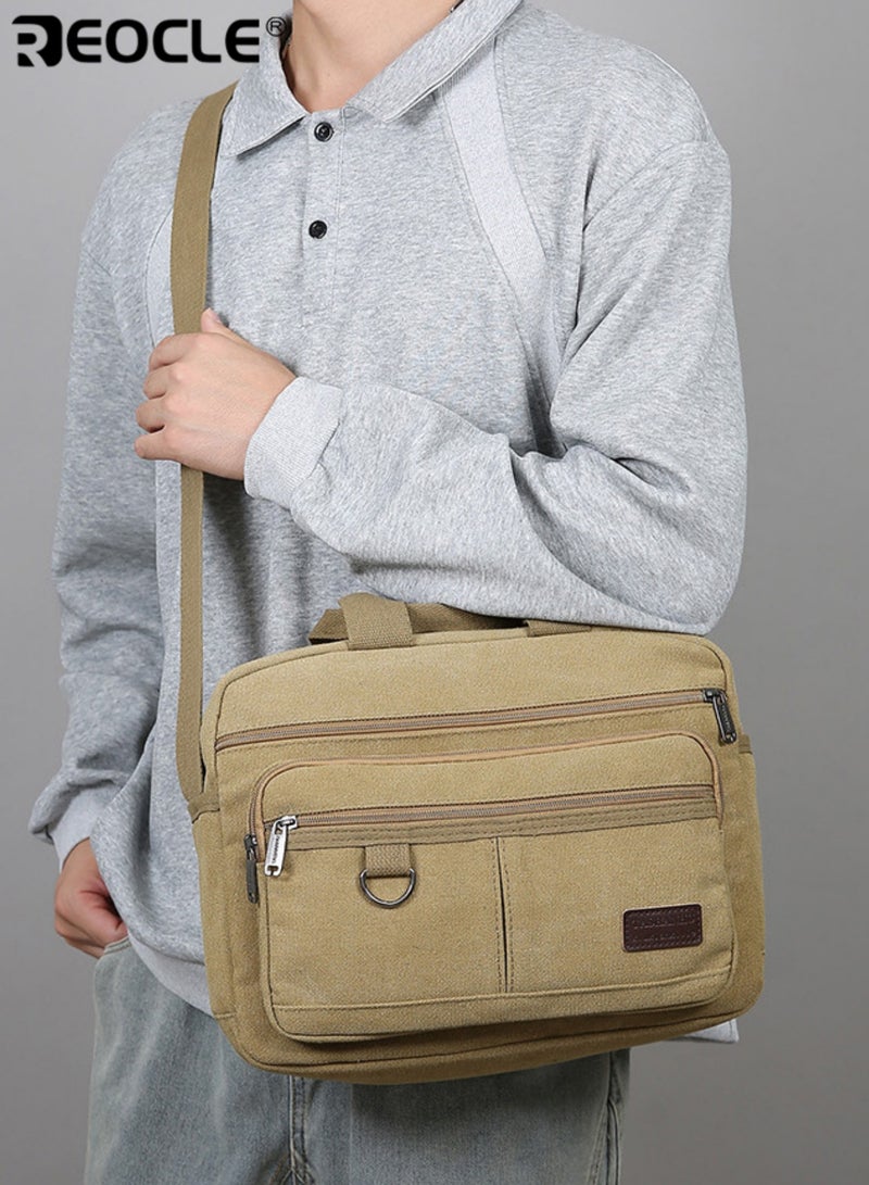ريوكل حقيبة عمل رجالية من القماش المتين متعدد السحابات واسعة ومناسبة للحمل باليد أو على الكتف مزودة بجيوب منظمة للاستخدام اليومي في التنقلات والمكتب - Image 2