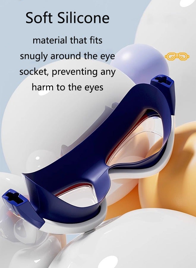 Kids Swimming Goggles, Kids Cartoon Swim Goggles Junior Children Girls Boys Age 3-12, Anti-Fog, Waterproof, UV Protection Lenses, Crystal Clear Wide Vision（Red Blue） - Image 2