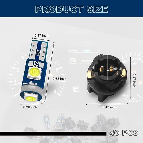 QUICTO Led Bulb Dash Lights Super Bright T5 37 74 LED Bulb with Twist Lock Socket PC74 PC37 for Car Bulb Air Conditioning Light Clock Light White - Image 3