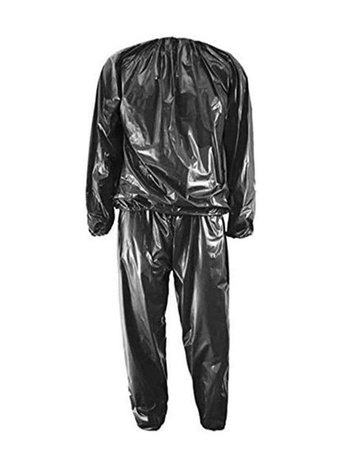 Sauna Sweat Suit for Women/Men with Hoodie Zipper Weight Loss Fitness Exercise Gym Workout Suit Top Pants(XL Size)