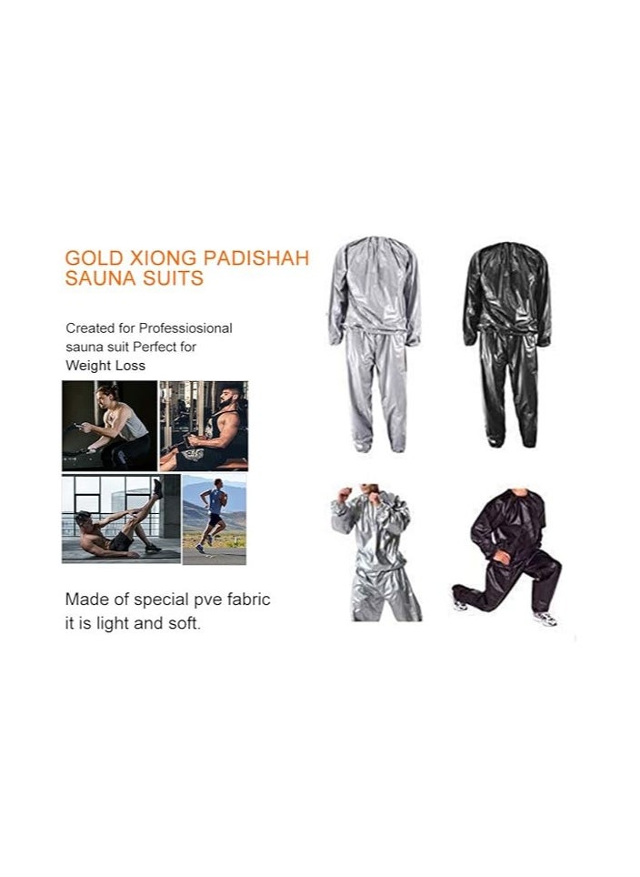 Sauna Sweat Suit for Women/Men with Hoodie Zipper Weight Loss Fitness Exercise Gym Workout Suit Top Pants(XL Size)
