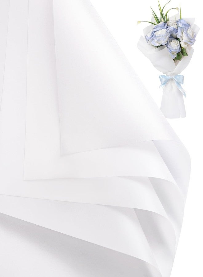 woric 25 Sheets Flower Bouquet Wrapping Paper, White Waterproof Floral Wrapping Paper Florist Supplies for Valentine's Day Birthday Party Gifts Packaging DIY Crafts - Image 1