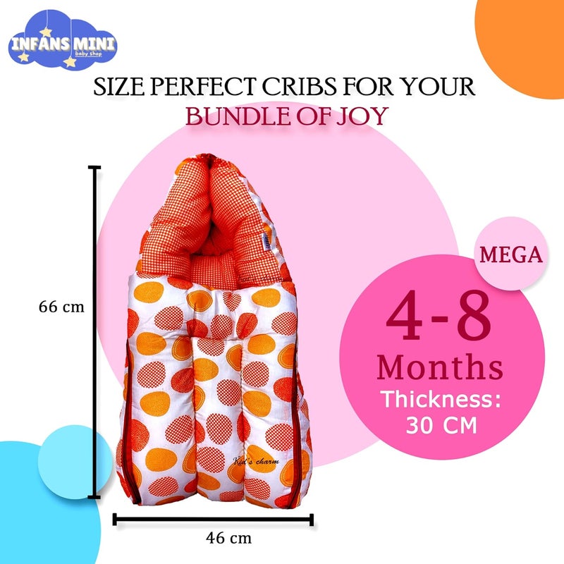 Infans Mini Ovally Mega 3 in 1 Babys Cotton Bed Cum Carry Bed Printed Baby Sleeping BagBaby BedInfant Portable for Unisex Easily Portable Light Weight Carry for New Born 48 Months OldViolet - Image 2