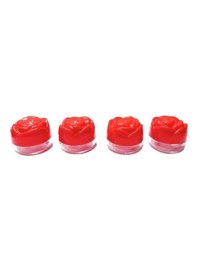 Generic Shree MAHA Mini Cream Jar, 10ml Cosmetic Flowered Shape Screw Jar - Refillable Leak-Proof Travel Dispenser for Makeup, Face, Body, Hand Cream - Pack of 12 PCS, Red  - Image 2
