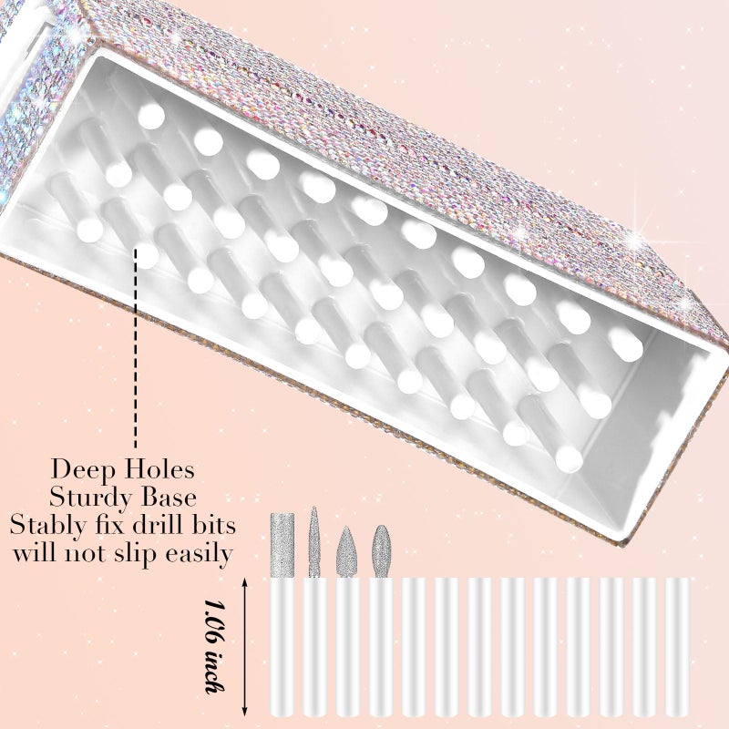 Colingmill Nail Drill Bits Holder Rhinestone Case Box Bling Displayer Holder Dustproof 30 Holes Organizer Container for Nail Tech Manicure Tools - Image 5