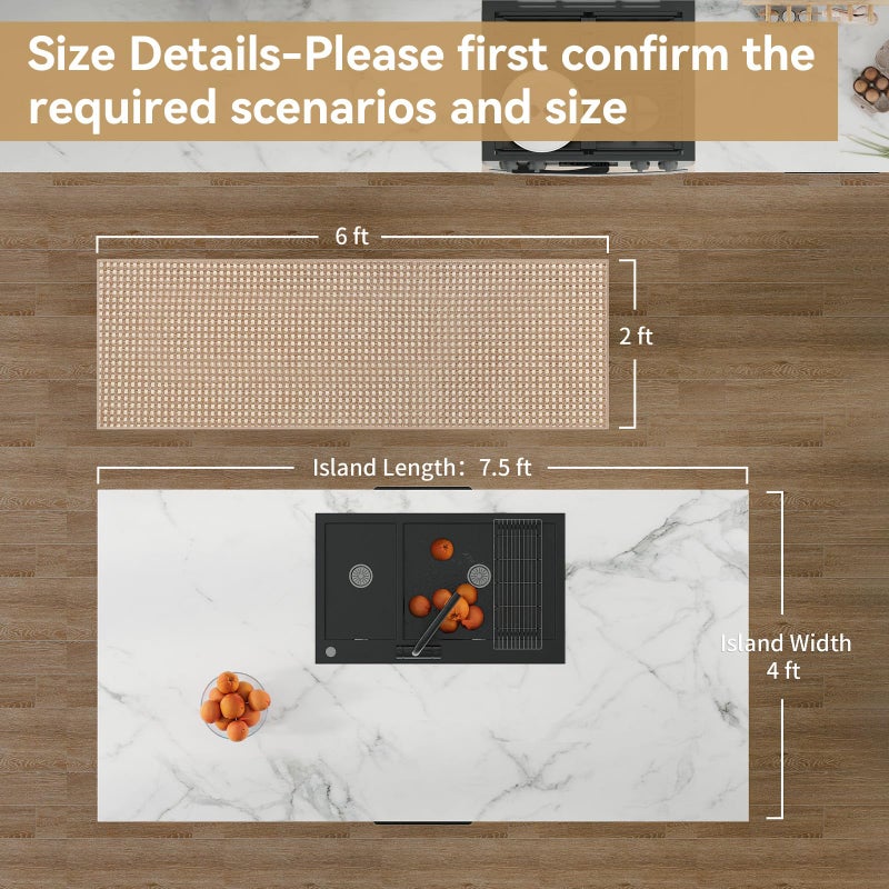 YDKGL 2x6 ft Boho Kitchen Runner Rugs Mat Non Slip Woven Runners for Hallways Washable, Soft Long Entryway Laundry Hall Floor Runner Carpet for Indoor Backdoor Bedroom Kitchen Living Room, Brown - Image 3