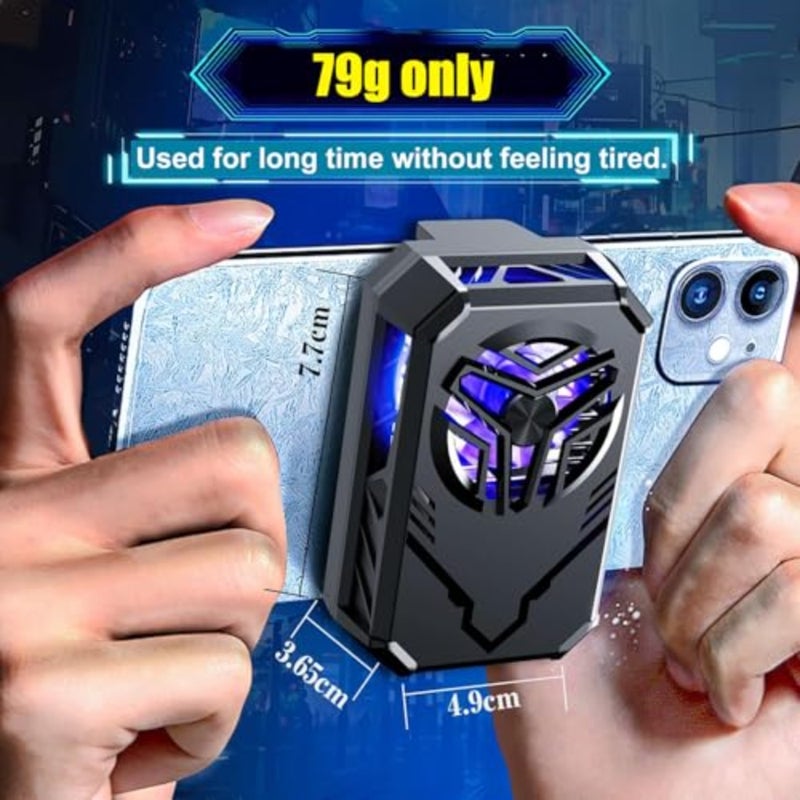 Mobile Phone Semiconductor Cooler with 1300mAh Built-in Battery Cell Phone Cooling Fan for iPhone and Android phones w/ Universal Clamp and RGB LED and 9pcs Finger Sleeves for gaming - Image 5