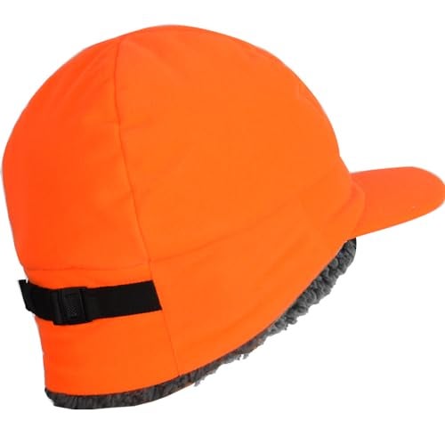 EDTREK Weaterproof Insulated Winter Hat with Flat Brim and Adjustable Webbing Waterproof and Windproof Backcountry Hat for Hunting Fishing HikingBlaze Orange Large - Image 3