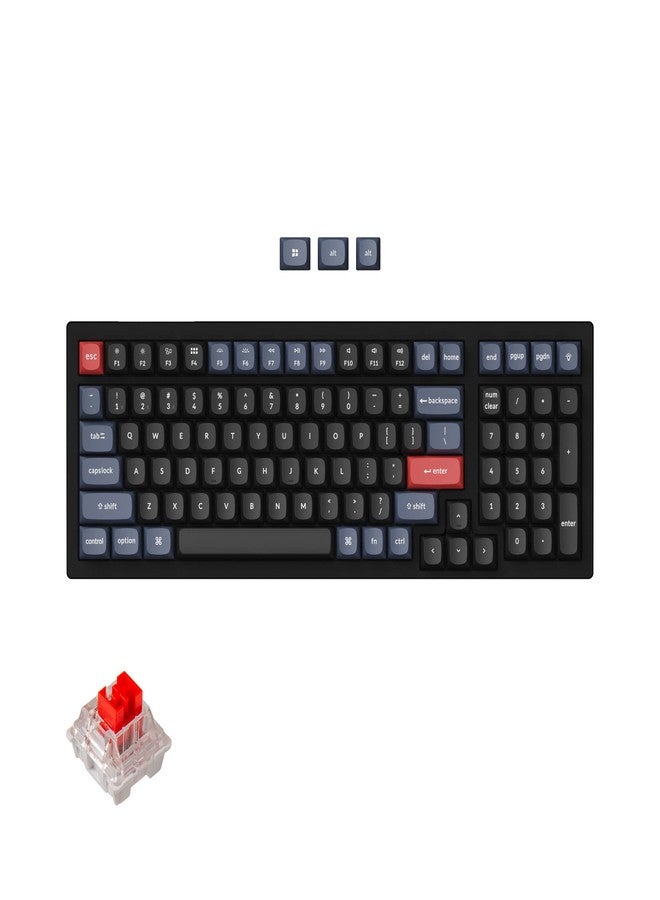 كيشرون لوحة مفاتيح Keychron K4 Pro الميكانيكية المخصصة، مزودة بمفاتيح K Pro الحمراء القابلة للتبديل السريع، ووظائف ماكرو قابلة للبرمجة QMK/VIA، ولوحة مفاتيح لاسلكية بلوتوث/سلكية USB بإضاءة خلفية LED بيضاء، متوافقة مع أنظمة Mac وWindows وLinux. - Image 1