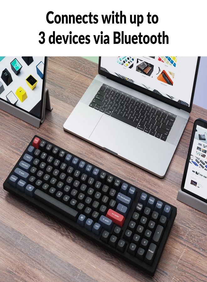 كيشرون لوحة مفاتيح Keychron K4 Pro الميكانيكية المخصصة، مزودة بمفاتيح K Pro الحمراء القابلة للتبديل السريع، ووظائف ماكرو قابلة للبرمجة QMK/VIA، ولوحة مفاتيح لاسلكية بلوتوث/سلكية USB بإضاءة خلفية LED بيضاء، متوافقة مع أنظمة Mac وWindows وLinux. - Image 4