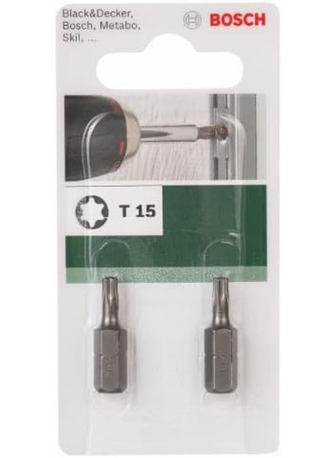 BOSCH Diy T15 Bit Uncomplicated And Reliable Screwdriving For Use Inch Universal Holders Or Directly Inch Ixo Cordless Screwdriver 25 Mm Length Screwdriving Head Size 15 2 Pieces - Image 2