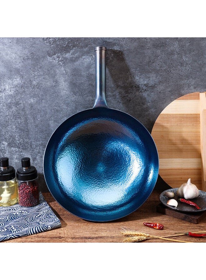 Gold Deposit Jin Cun Zhangqiu Wok Iron Pan Stir-fry Pan Non-coated Traditional Seasoned Iron Pan, Hammer-forged Lightweight Model With Iron Handle, 32cm Pre-seasoned - Image 2