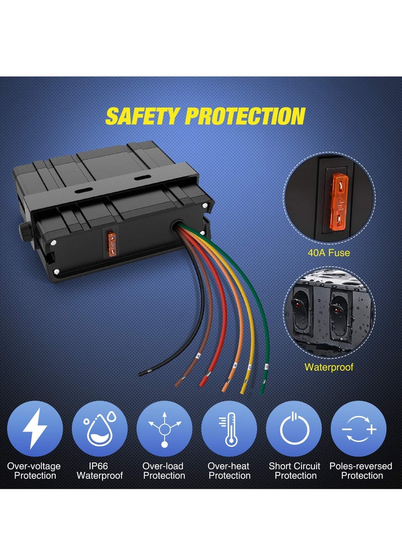 إسكدنيا 4 Gang Rocker Switch Box, Spst Toggle Switch Panel 12v 24v 20a Switch Panel 40amp Max, Universal Toggle Switch Panel for Automotive Cars, Vehicles Boats, RV, Campers SUV, Motorcycles - Image 4