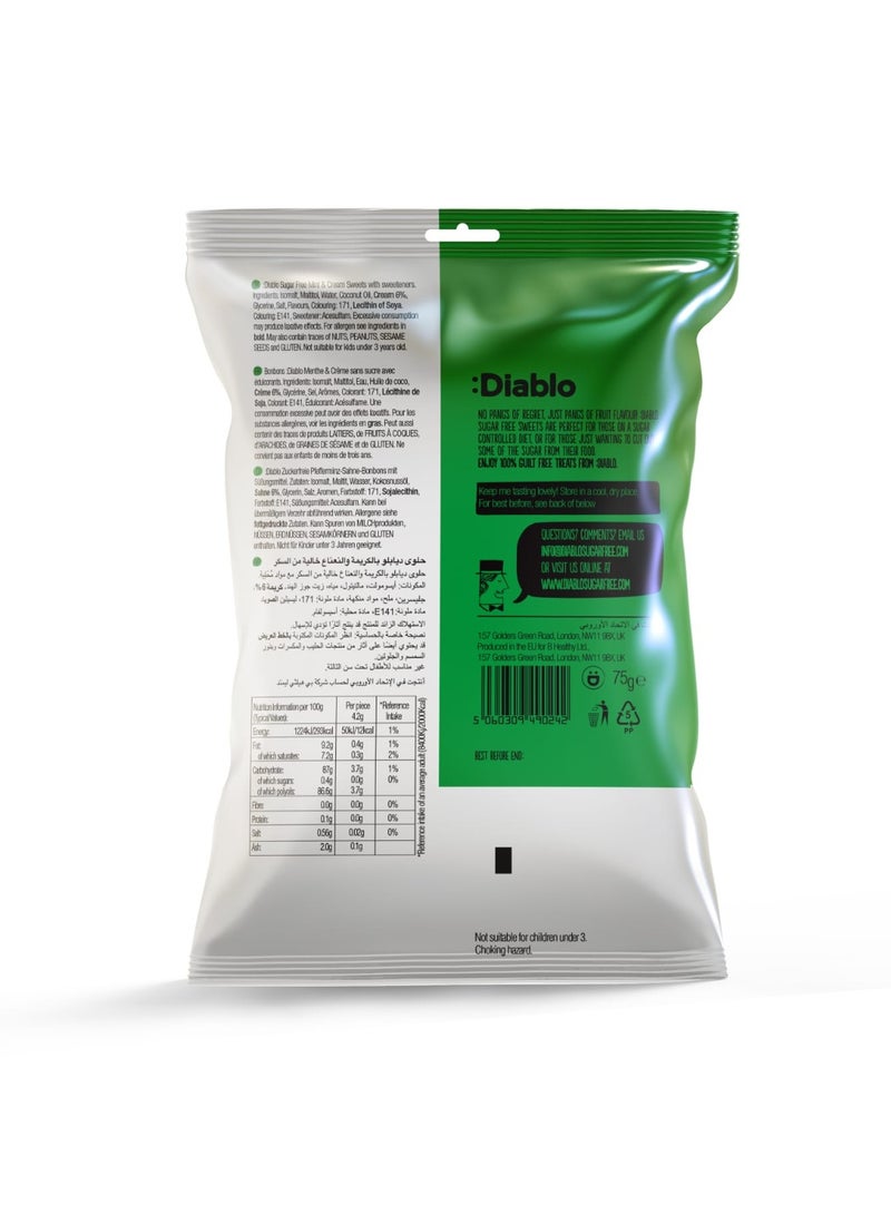 Diablo Sugar Free Mint & Cream Sweets | Low Calorie | Sweetened with Maltitol | Pack of 3 (75g Each) - Image 3