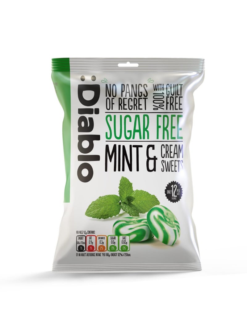 Diablo Sugar Free Mint & Cream Sweets | Low Calorie | Sweetened with Maltitol | Pack of 3 (75g Each) - Image 2