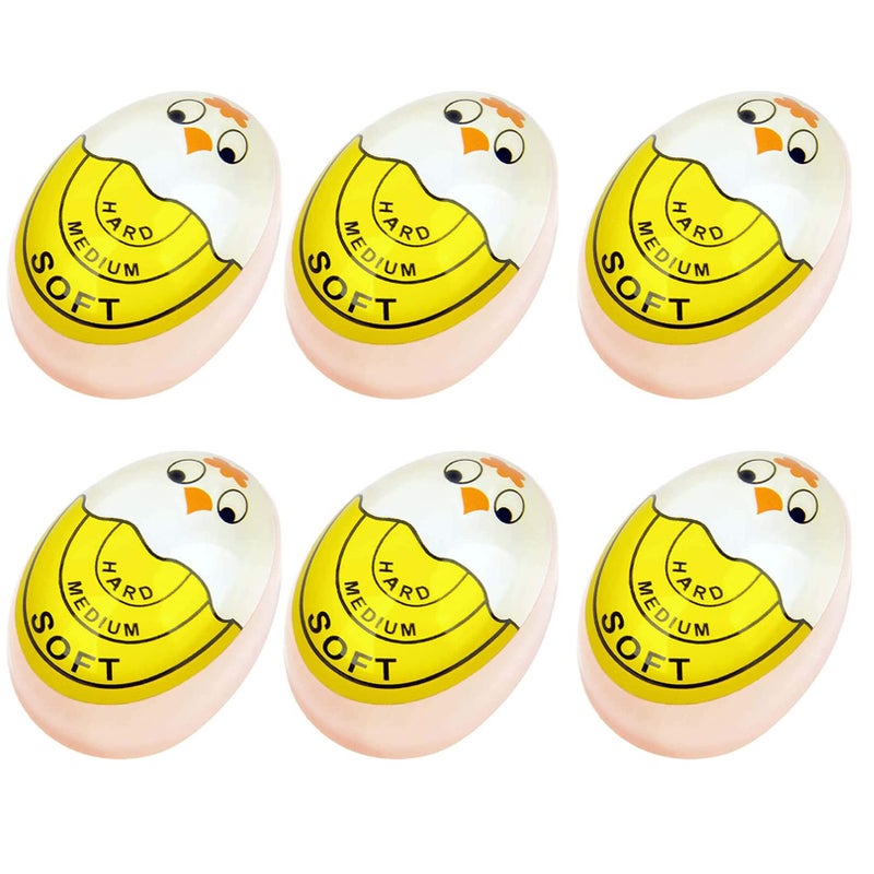 Egg Timer Sensitive Hard  Soft Boiled Color Changing Indicator Tells When Eggs are Ready Yellow 6 Pack