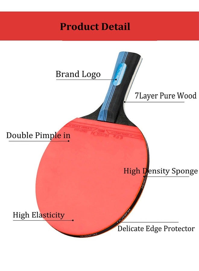 UETEEY Ping Pong Paddles Set, High-Performance Table Tennis Sets with 2 Premium Table Tennis Rackets, 3 Game Ping Pong Balls & Portable Compact Storage Bag - Image 3