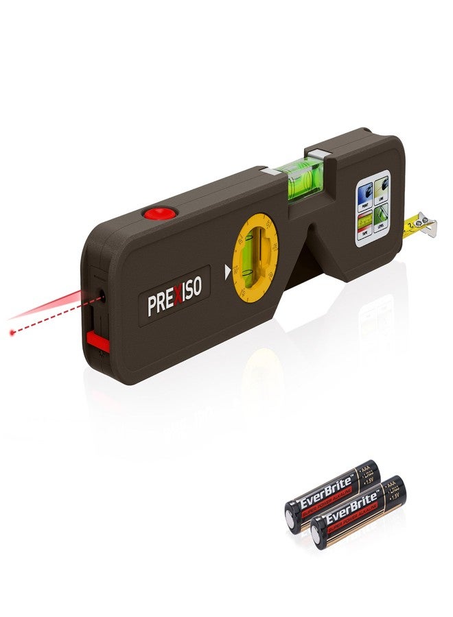 PREXISO 4-in-1 Laser Level Multipurpose Torpedo Level, 65Ft Alignment Point & 10Ft Leveling Line & 10Ft Measure Tape Ruler Thumb Lock for Hanging Picture Wall Writing Home Renovation (Brown Grey) - Image 1