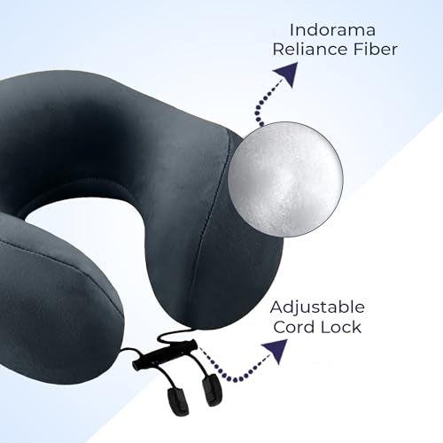Billebon Premium Neck Pillow for Travelling Airplane Travel Pillow Comfortable Head Rest Neck Holder Pillow (Grey) - Image 3