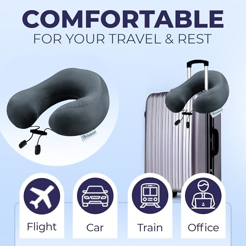 Billebon Premium Neck Pillow for Travelling Airplane Travel Pillow Comfortable Head Rest Neck Holder Pillow (Grey) - Image 4
