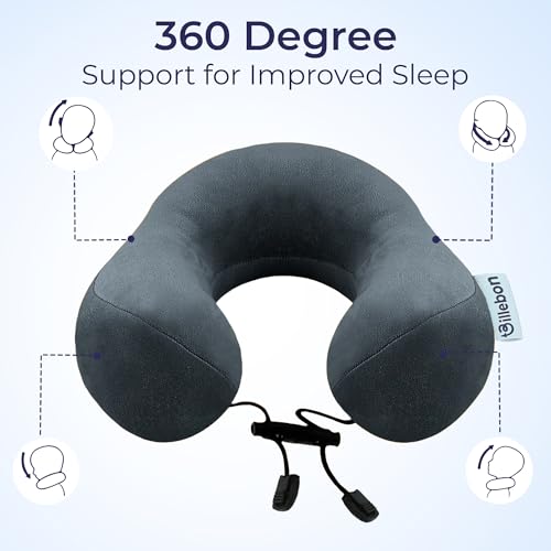 Billebon Premium Neck Pillow for Travelling Airplane Travel Pillow Comfortable Head Rest Neck Holder Pillow (Grey) - Image 5