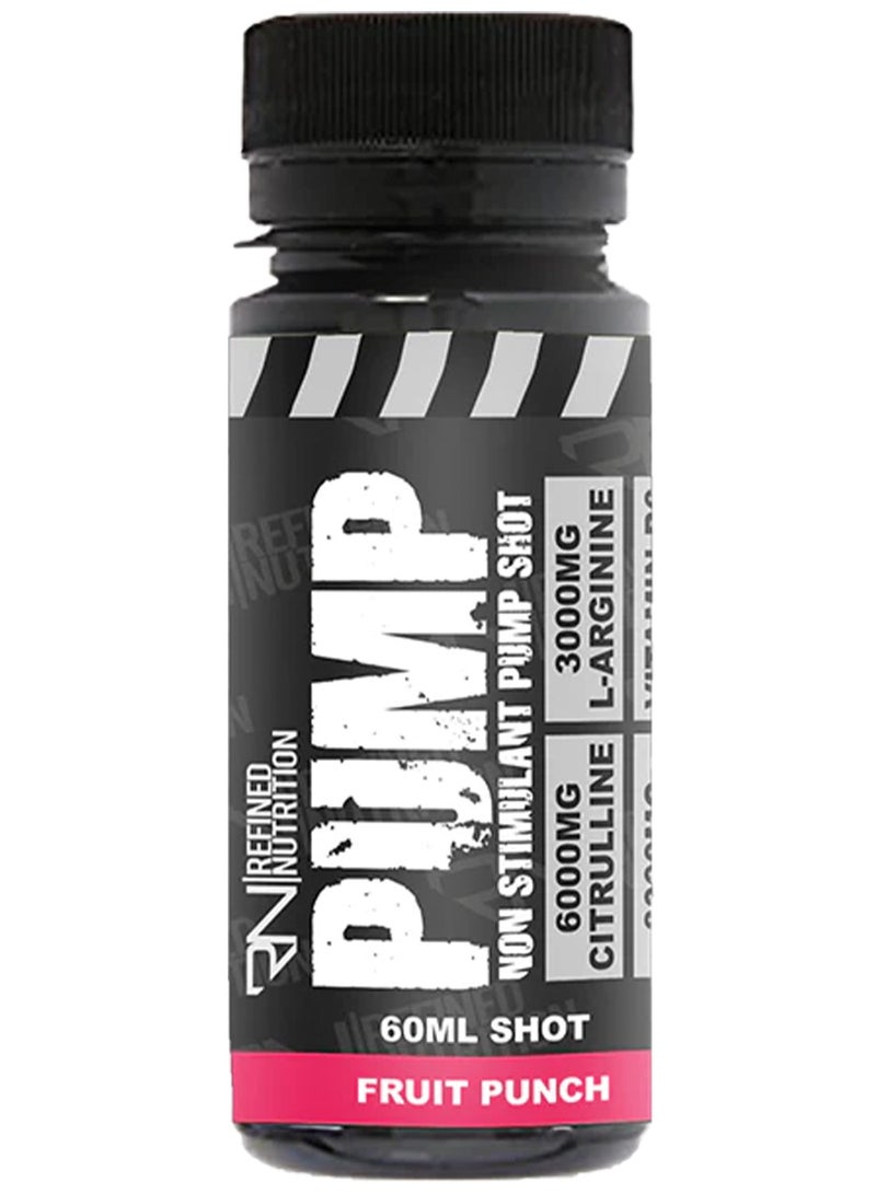 Refined Nutrition Refined Nutrition Pump Non Stim, Pre Workout, Improve Energy and Mental Focus, Fruit Punch Flavor, 1 Shot 