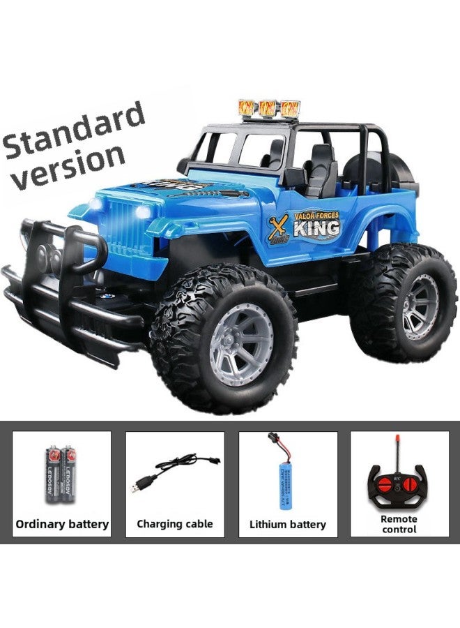 Remote Control Car Toy Boy Car Racing Wireless Off-road Vehicle Baby Electric 3-year-old Children's Car 6 Boys 5-7-Color:Off-road Vehicle-blue Rechargeable Model) 1 Set Of Lithium Batteries] - Image 1