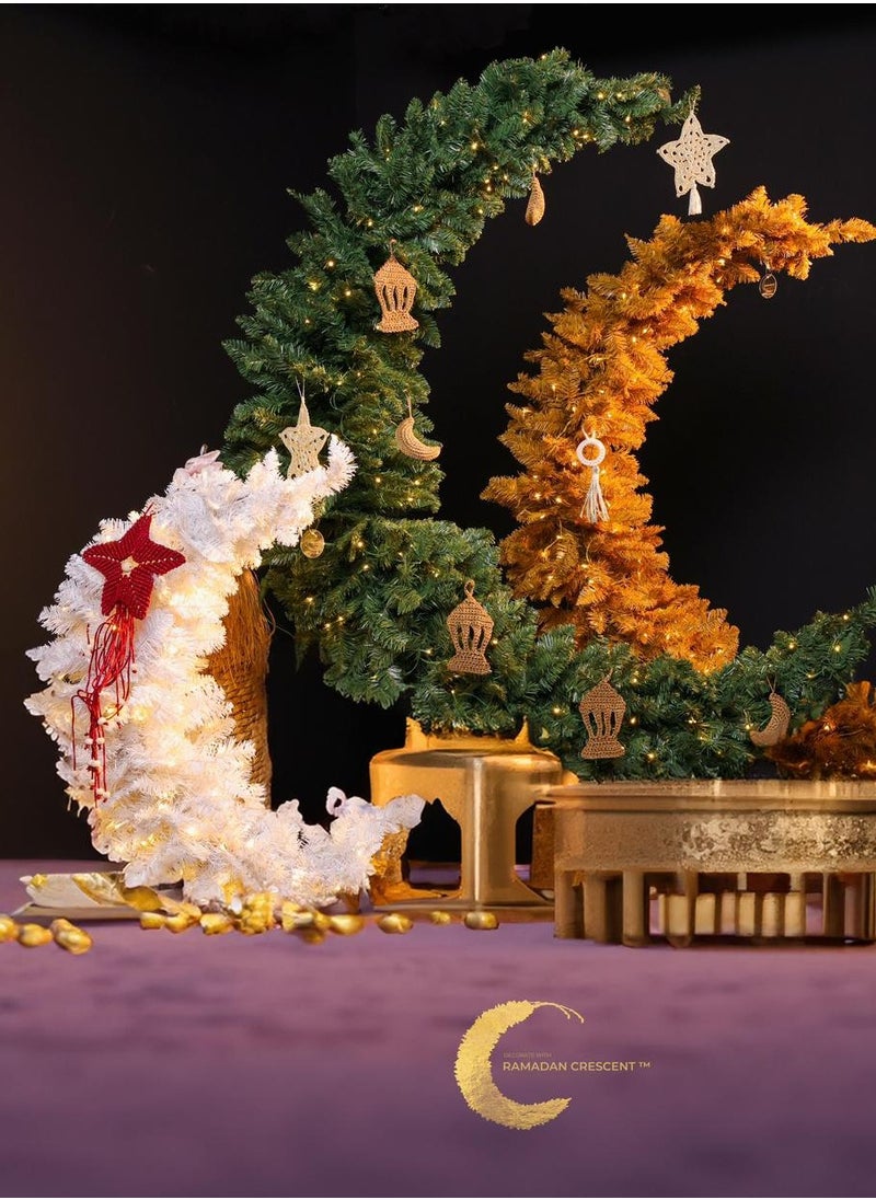 هوم ديكورايشون هلال رمضان لون أبيض 90 سم مع إضاءة  - Image 2