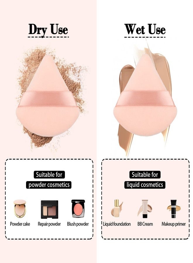 RAREIUS 8Pcs of Triangular Powder Puff Makeup Sponges, Made of Super-soft Velvet, Designed for Contouring, Eye, and Corner, Beauty Blender Foundation Mixing Container. - Image 3