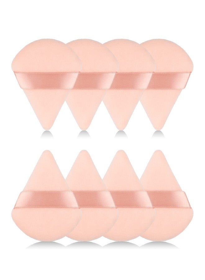 RAREIUS 8Pcs of Triangular Powder Puff Makeup Sponges, Made of Super-soft Velvet, Designed for Contouring, Eye, and Corner, Beauty Blender Foundation Mixing Container. - Image 1