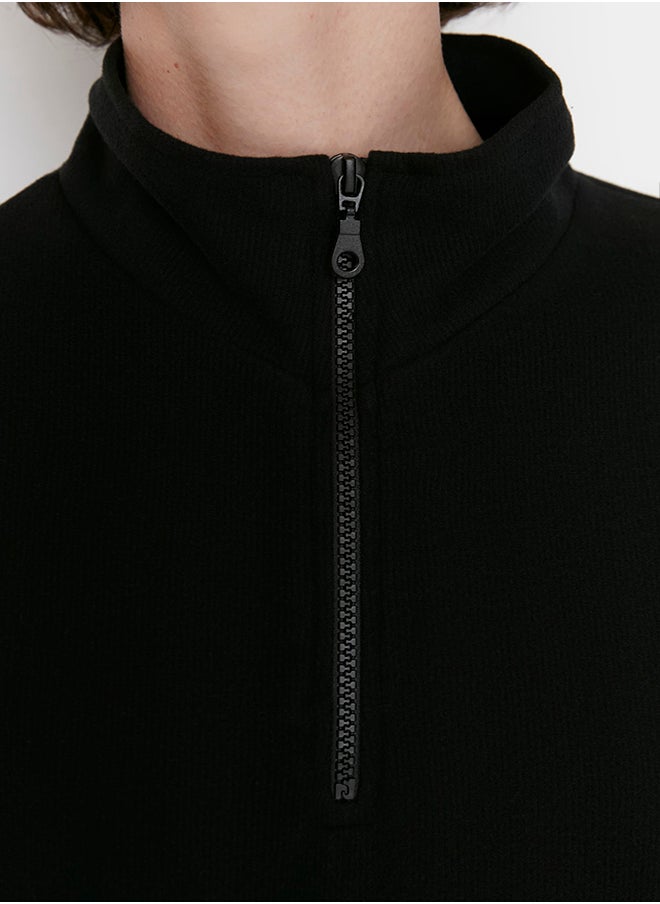 Black Thessaloniki/Knitwear Look Zippered Collar Regular/Regular Fit Knitted Sweatshirt TWOAW22SW0732 - pzsku/Z0305672D1D8935E5502AZ/45/_/1730941983/451811c4-a1d6-4cf7-833b-ddaec6f41187