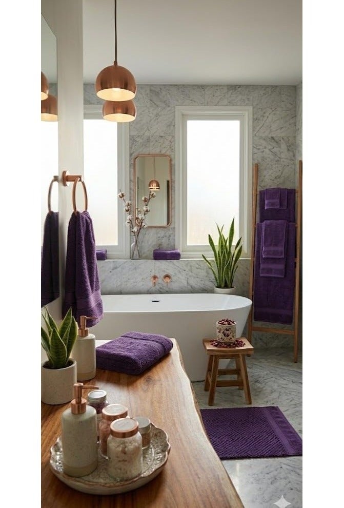 MOVEX 100% Cotton Text - Premium Color - 70 * 140cm - 500 Grams - Soft and Absorbent - Made in Egypt (Dark Mauve) - Image 4