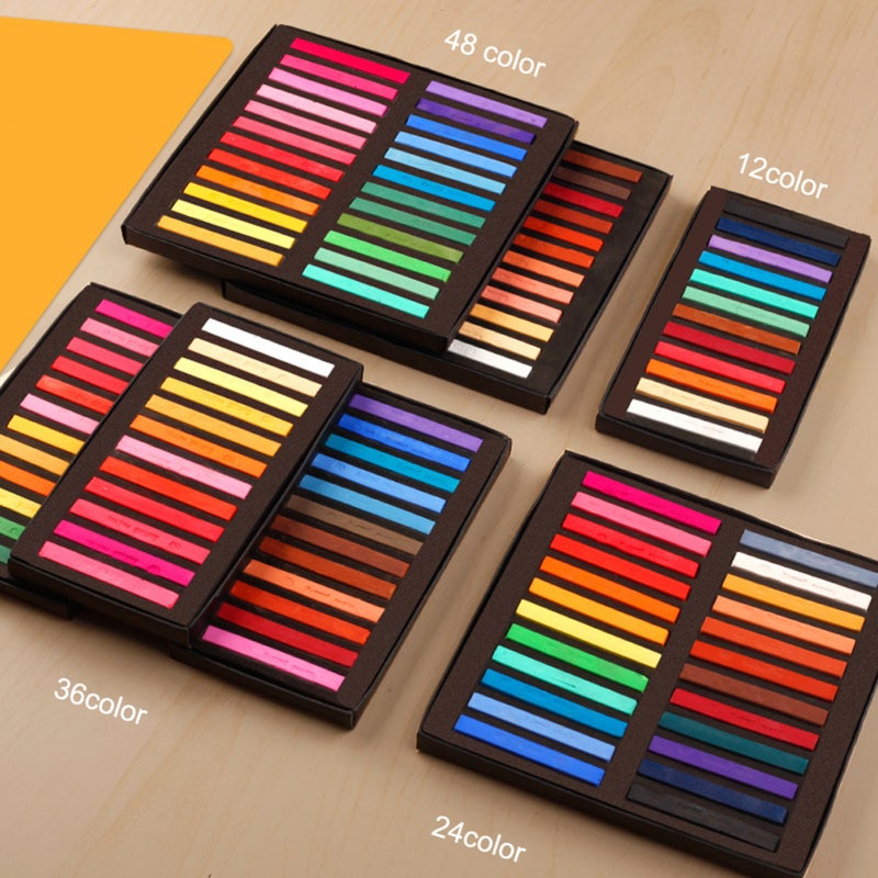 Square Pastel Set 12/24/36/48 Colors Soft Dry Pastel Artist Chalk Pastel Sticks Non for Office School Art Drawing Painting Supplies - Image 4