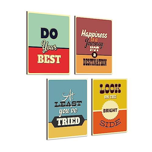 PAPER PLANE DESIGN Poster Frames Quotes Size- 8.25 x 11.75 inch, Set of 4, Motivational (H) - Image 1