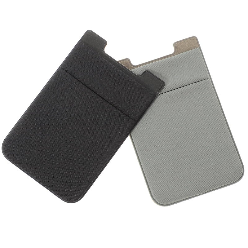 Marble Print Phone Wallet Card Holder Dual Slot Back Sticker for Men Women Black Gray - Image 2