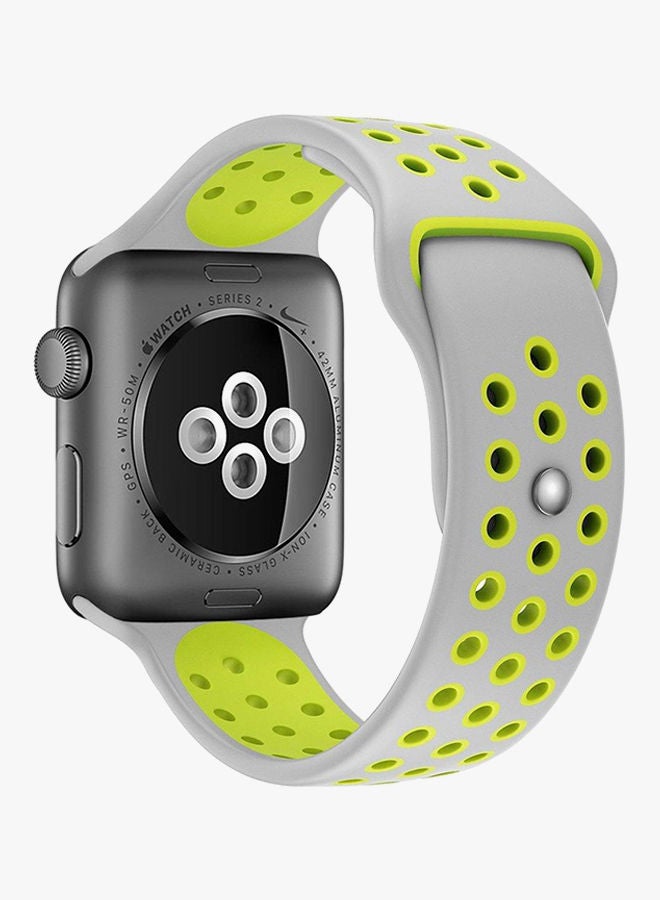 NIBEMINENT Sport Silicone Wrist Band For Nike Apple Watch 40 mm Grey/Green - Image 2