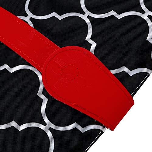 Babies Bloom Diaper Clutch Bag with Changing Matt, Waterproof Portable Baby Diaper Changing Station (Mommy Clutch Bag) (Black/Red) - Image 4