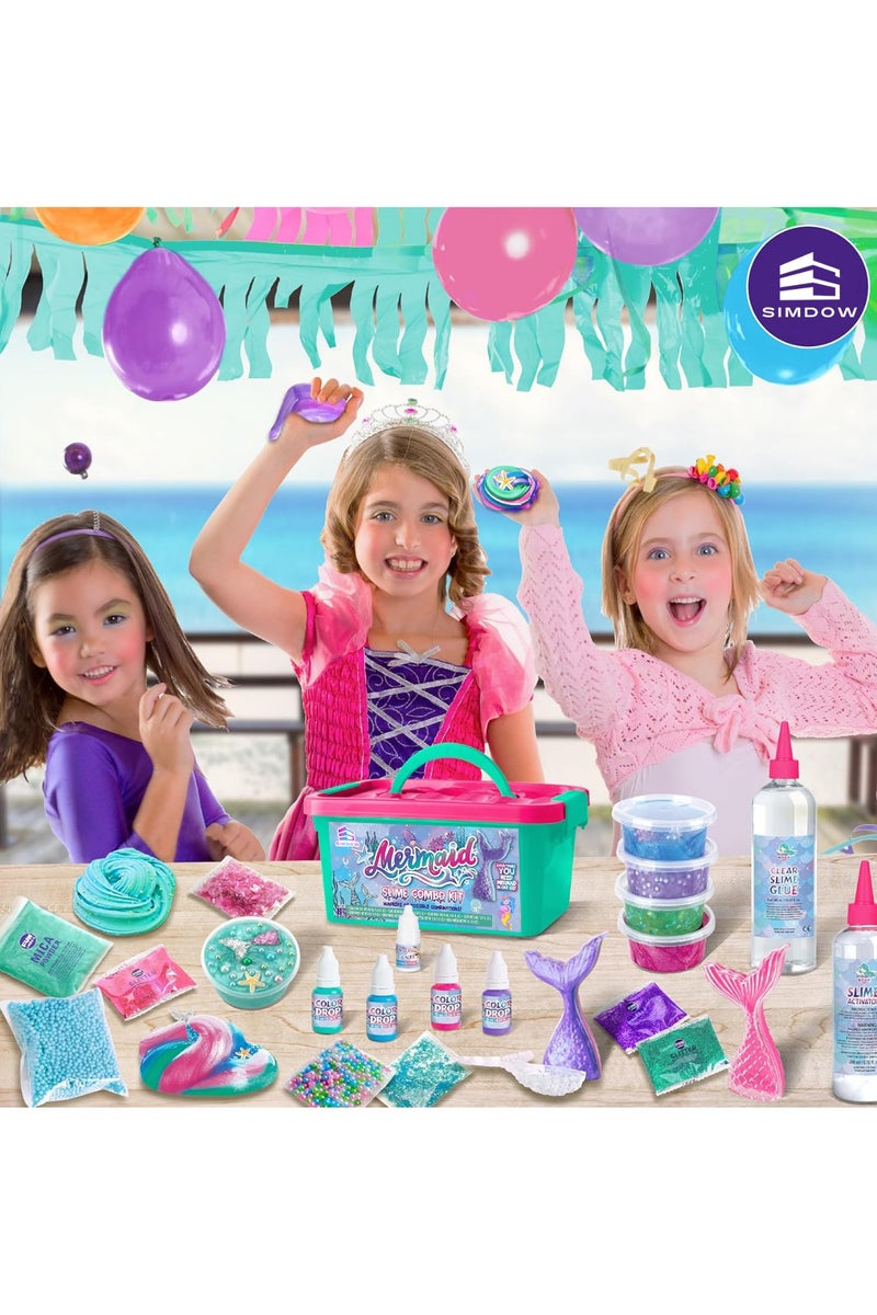 SIMDOW DIY Slime Kit for Kids-Non-Sticky,Soft u0026 Scented to Make Cloud Slime, Foam Slime, Butter Slime, Mermaid Slime u0026 Candy Slime with Charms – Stress Relief Party Favors u0026 Great Gift Idea - Image 3