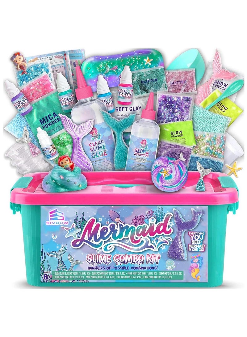 SIMDOW DIY Slime Kit for Kids-Non-Sticky,Soft u0026 Scented to Make Cloud Slime, Foam Slime, Butter Slime, Mermaid Slime u0026 Candy Slime with Charms – Stress Relief Party Favors u0026 Great Gift Idea - Image 1